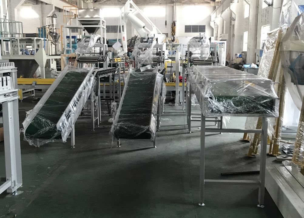 High-level Palletizing Line Dry Hydrated Lime Bagging Machine complete automatic bagging, palletising and wrapping line 25kg Valve Bag Packing Machine 1000kg Jumbo Bag Packing Machine 30 mt flour fill
