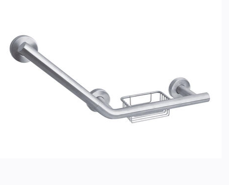 Stainless Steel Angle Grab Bar With Basket BT-2