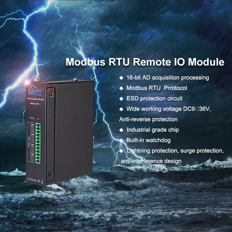 16 bit AD acquisition processing modbus RTU remote data acquisition module