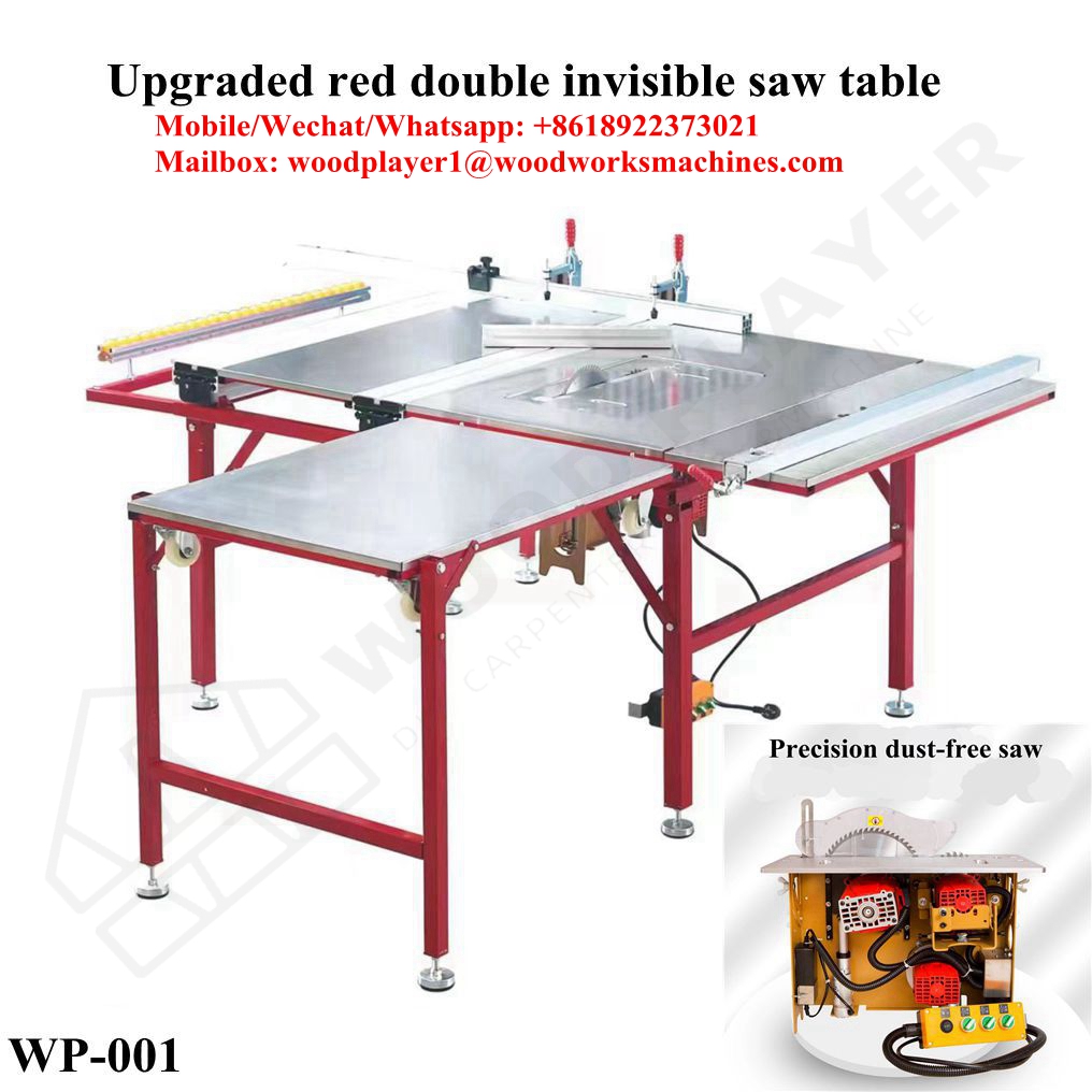 Upgraded Red Double Invisible Saw Table With Electric Dust-Free Saw