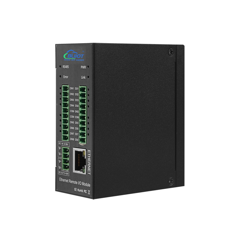 1RJ45 1RS485 8DIN 4DO Ethernet Analog I/O Module with Modbus TCP
