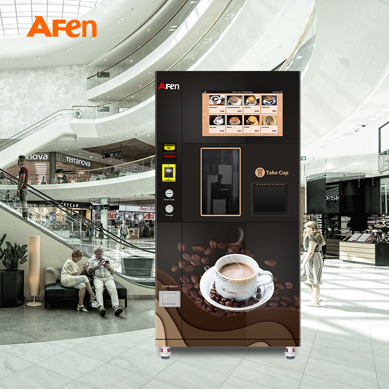 Коммерческий торговый автомат для кофе AFEN Настольная кофеварка для свежей кофе Полностью автоматический робот-автомат для кофе