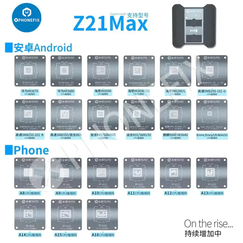 MJ Z21 Universal CPU Reballing Stencil For iPhone 6-14 Pro Max Repair
