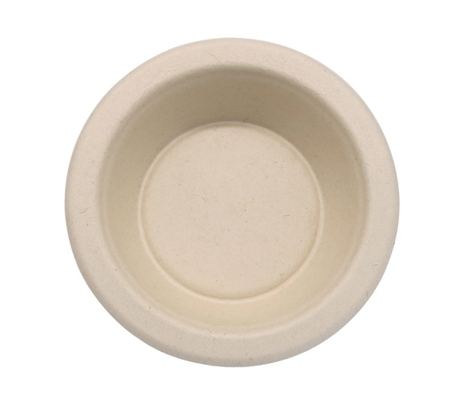 16 oz Biodegradable Eco Durable Bagasse Fiber Microwavable Disposable Round Flat Bowl Plate for Hot Food