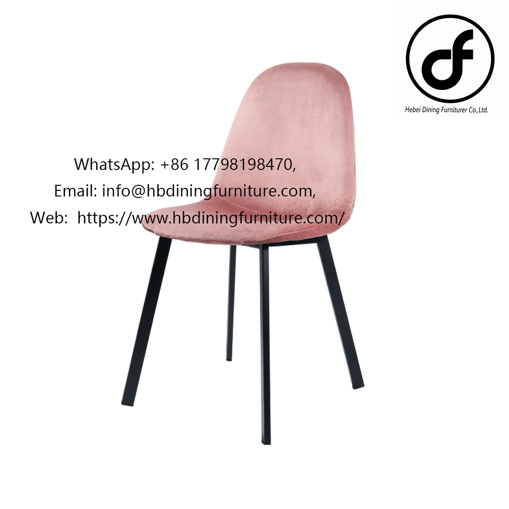 Pink simple velvet dining chair