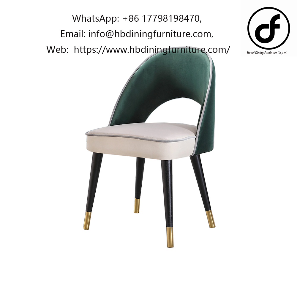 Luxurious velvet upholstered dining chair