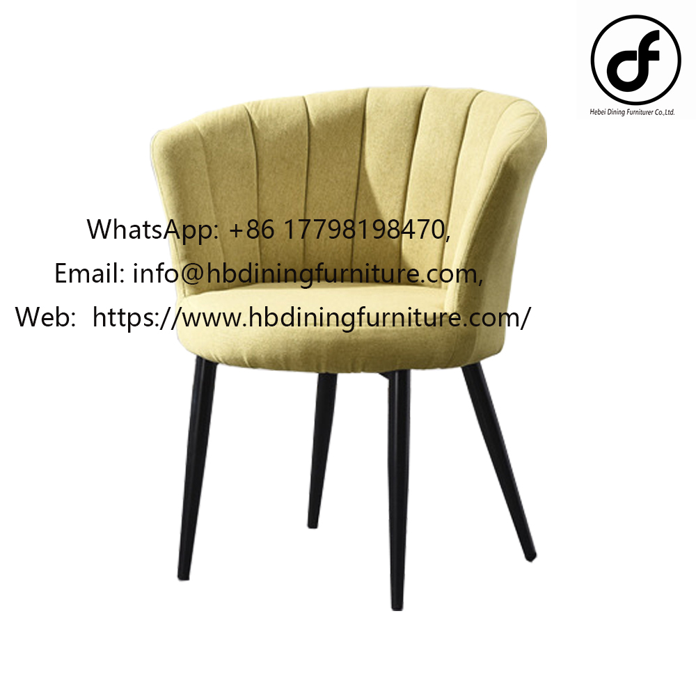 Fabric wooden leg armchair