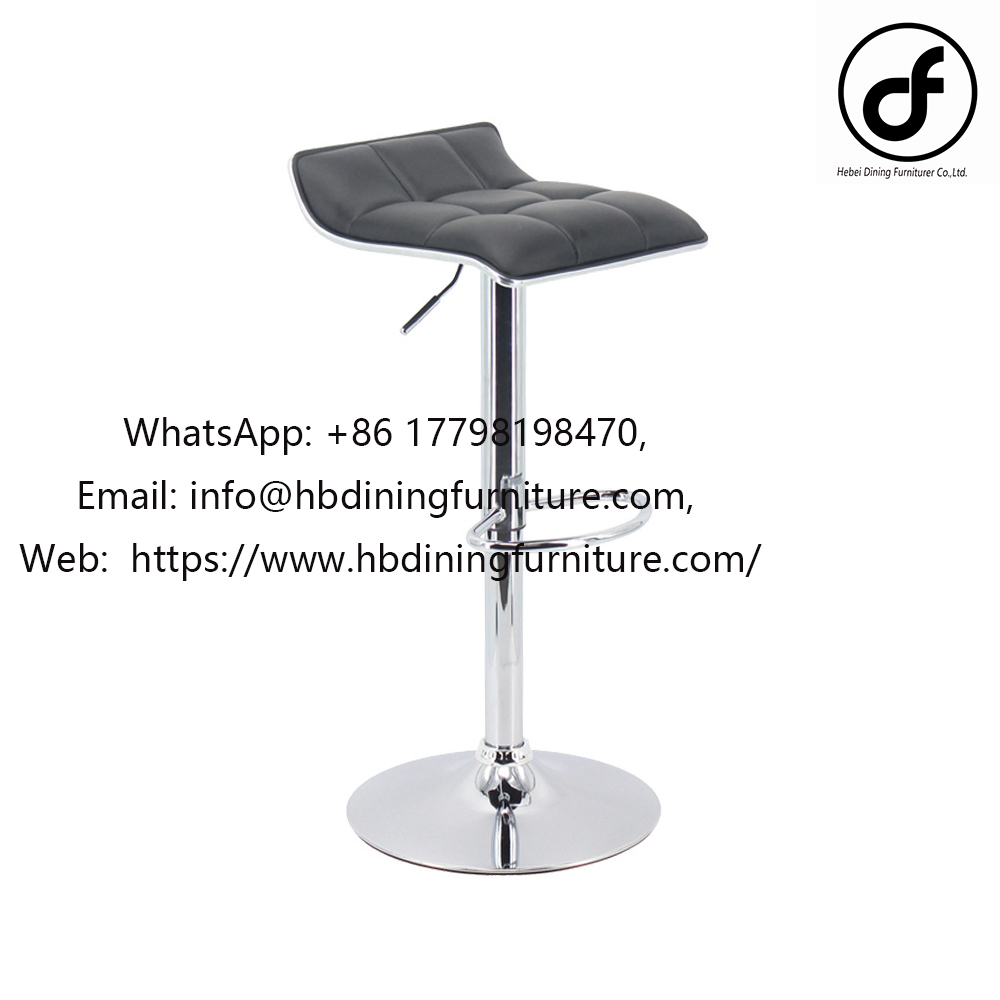 Swivel leather gray bar stool