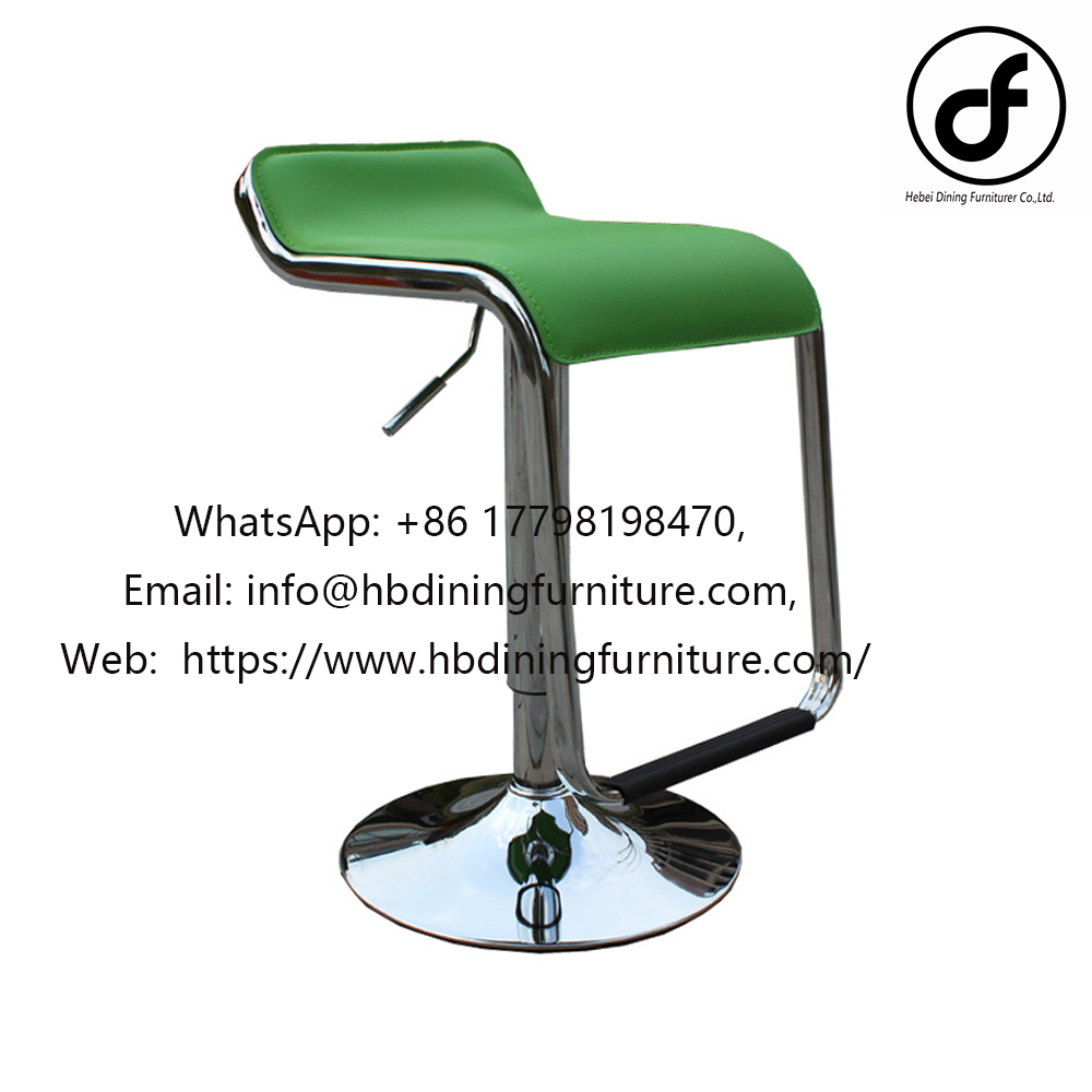 Swivel footrest leather green bar stool