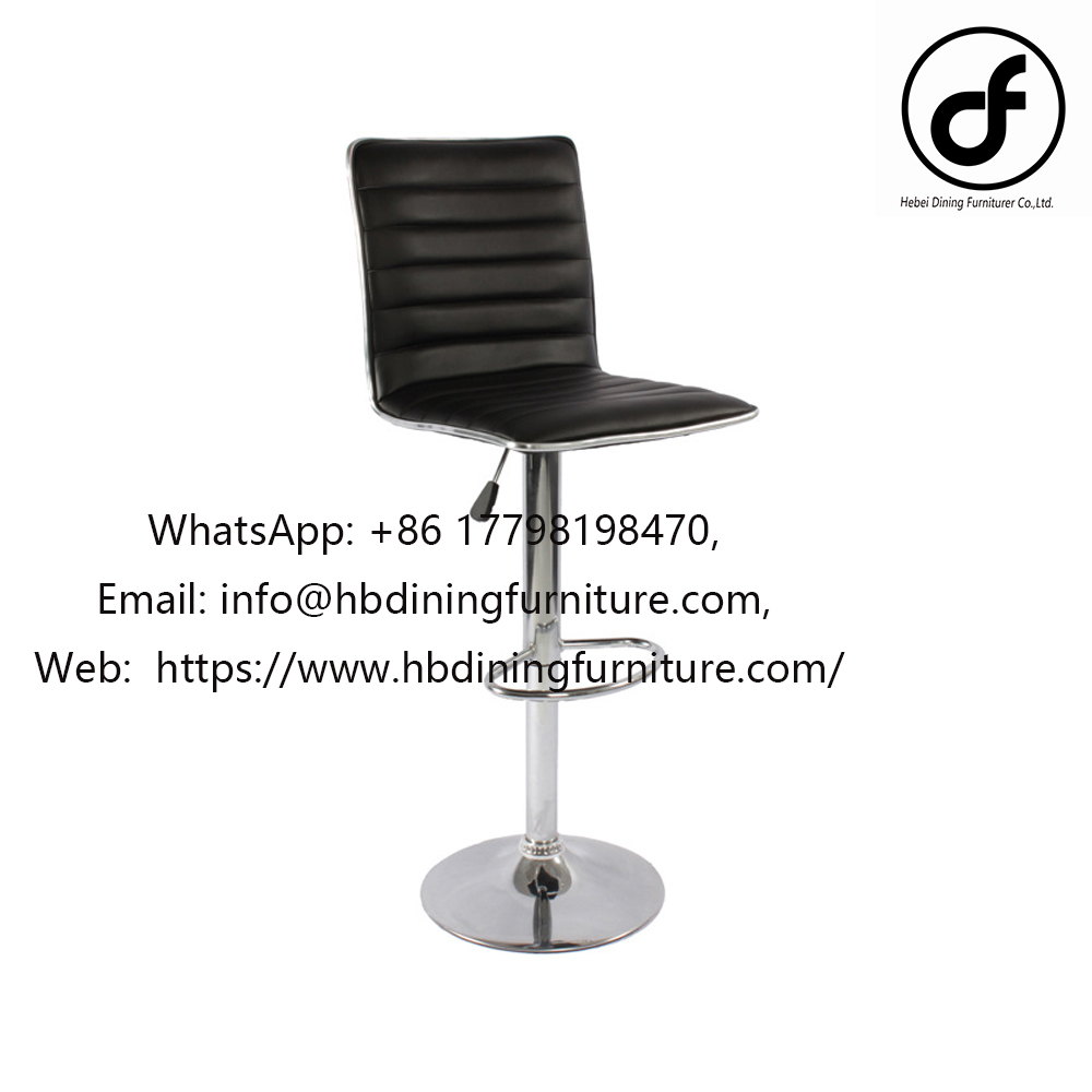 Leather upholstered swivel bar chair