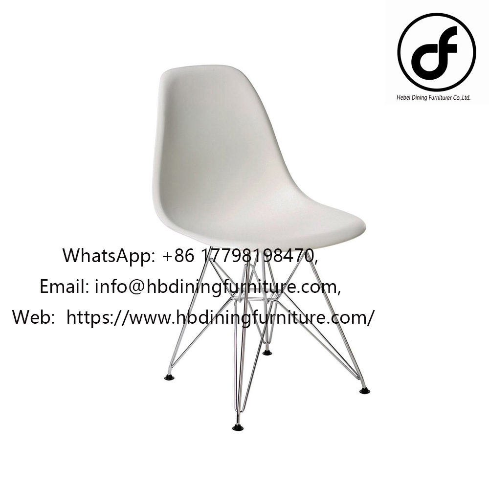 Simple wire leg plastic dining chair