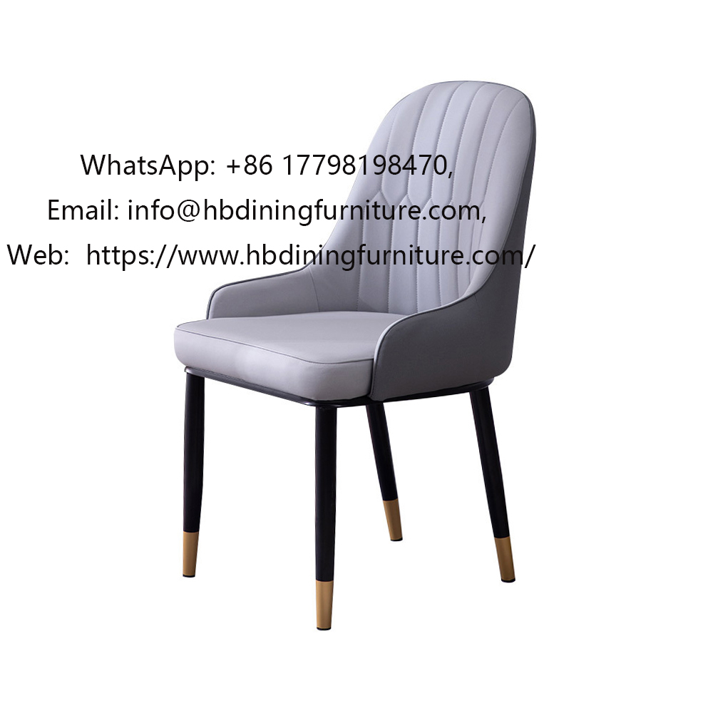 High back leather dining chair