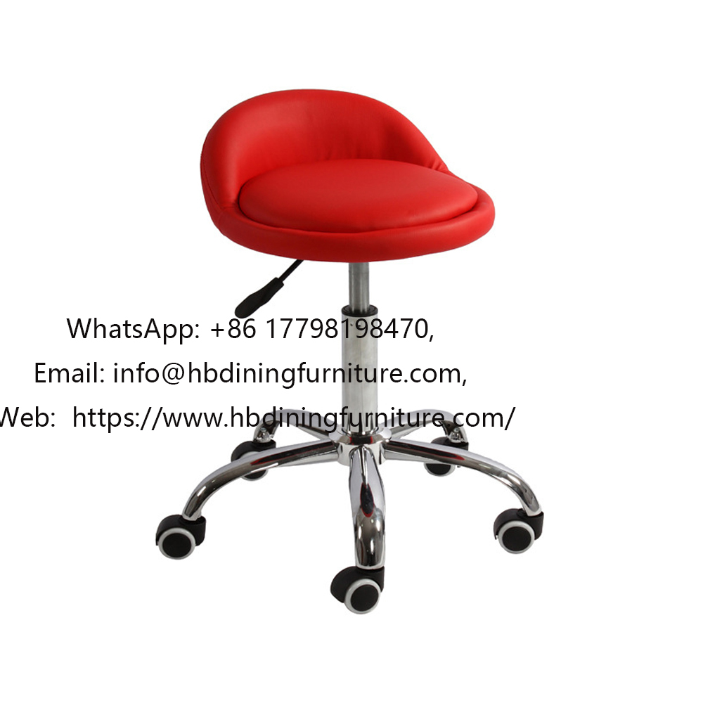 Swivel Lift Leather Office Stool with Wheels