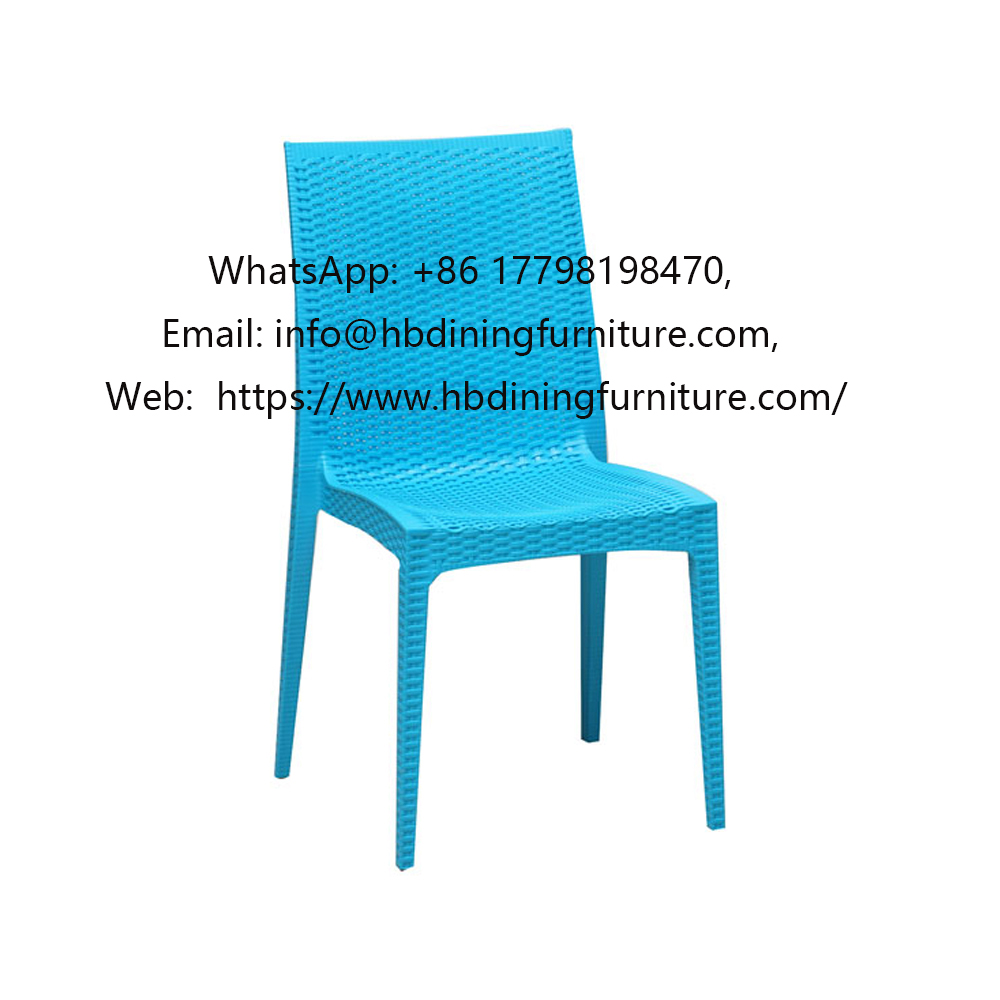 Plastic blue dining chairs