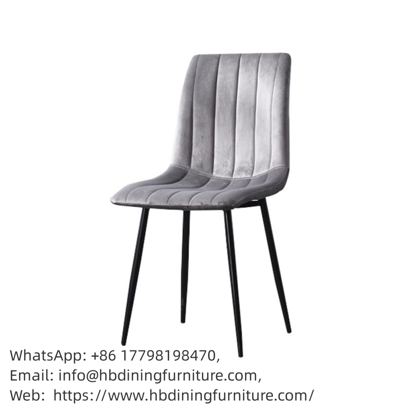 Velvet Dining Chair Striped Cushion Metal Legs DC-R15	