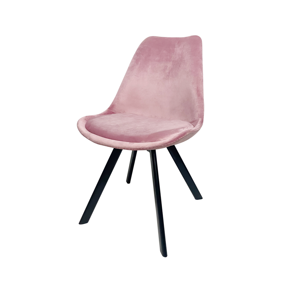 Upholstered Velvet Chair with Iron Legs DC-F03J