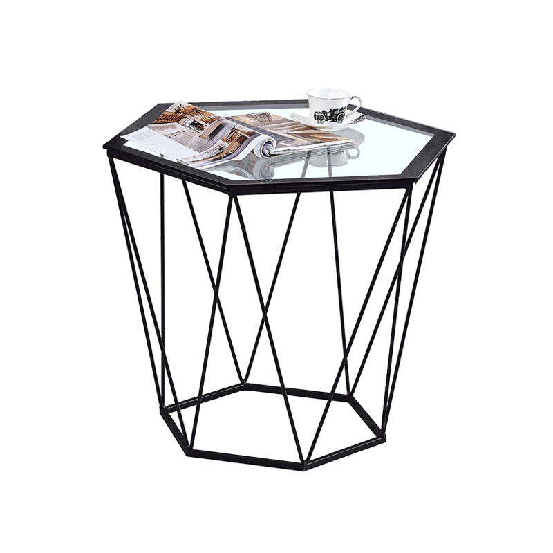 Hollow Wire Table with Glass Top DT-G22	