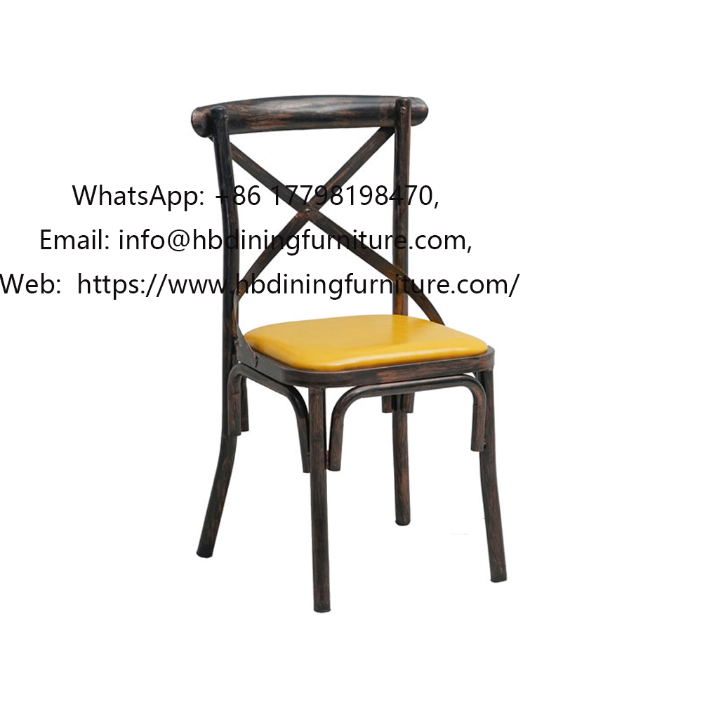 Industrial style iron chair with backrest
