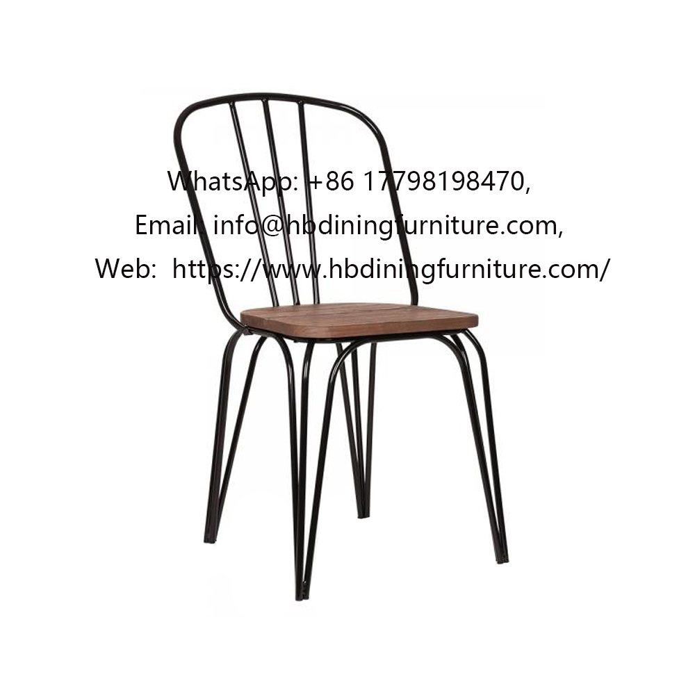 Iron chair with backrest and armrests