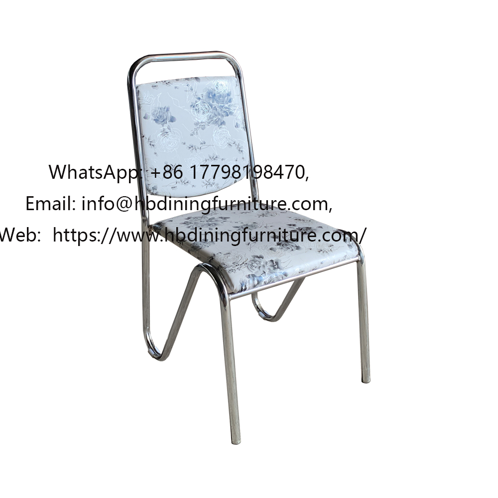 Iron chair with upholstered iron backrest
