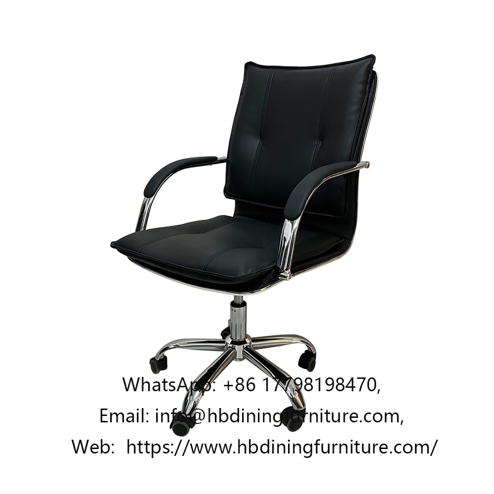 Commercial Black Staff Swivel PU Office Chair