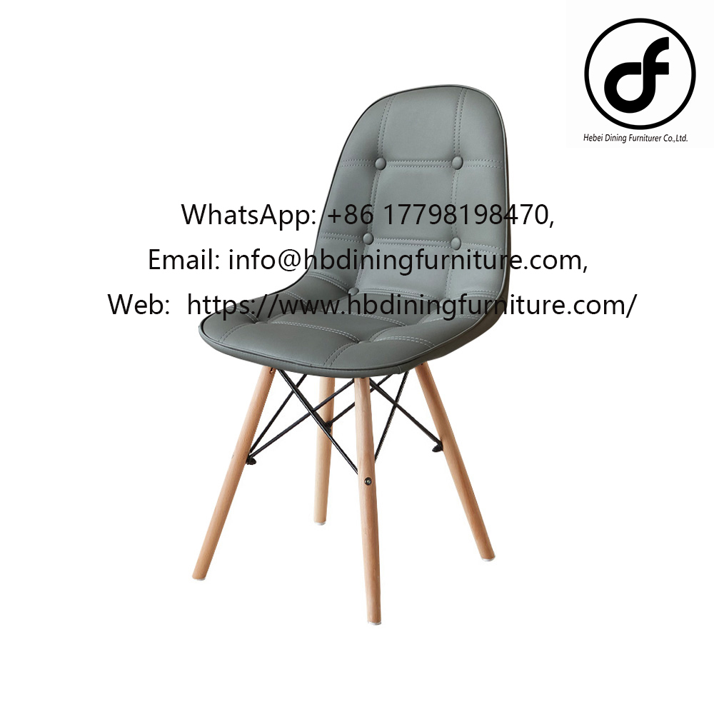 Factory supplier wooden legs leather dining chairs
