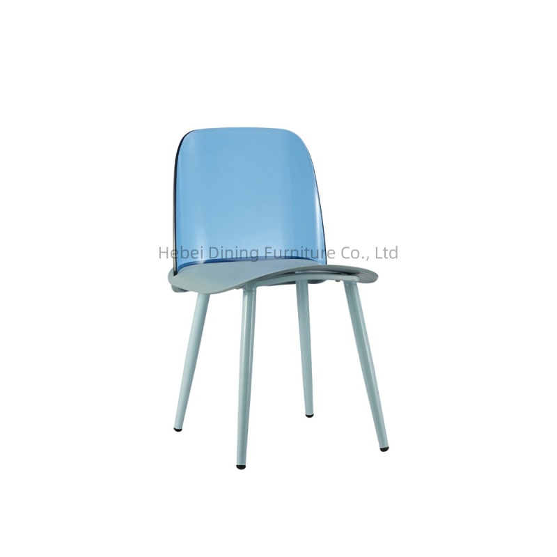 Plastic Chair with Clear Back and Iron Legs DC-P81P
