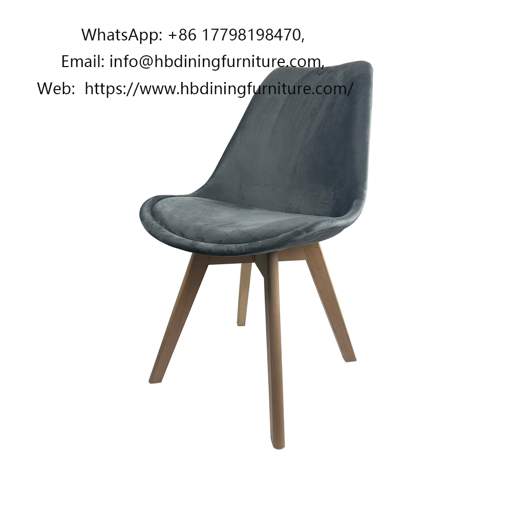Wooden Leg Fabric Dining Chair