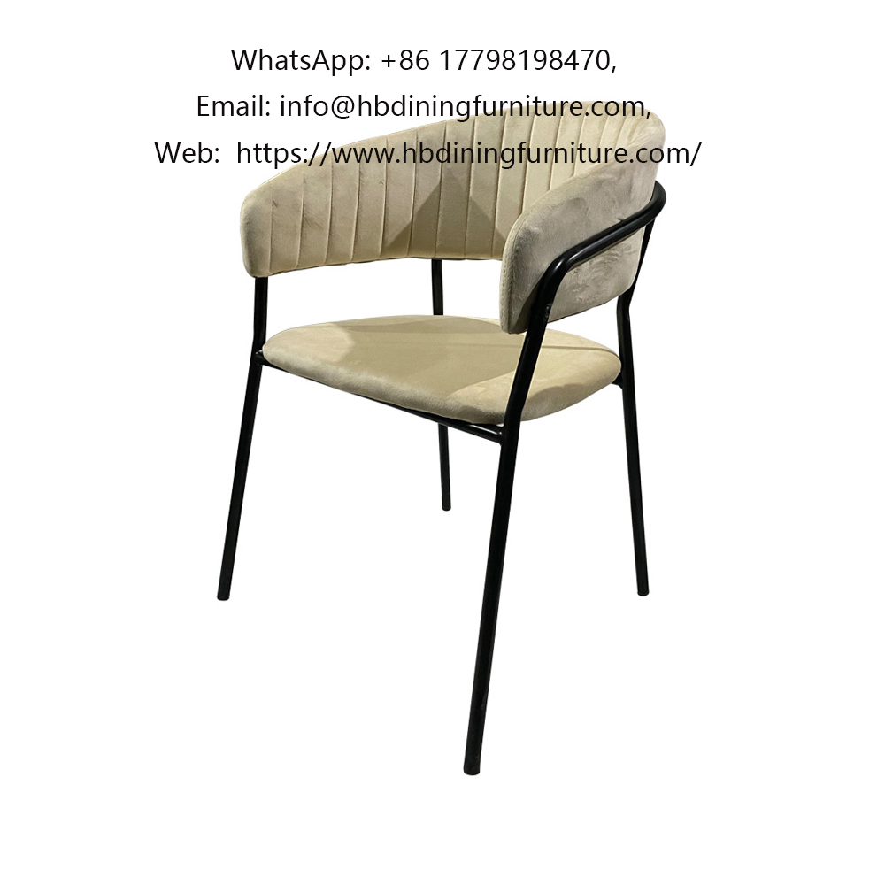 Metal Legs Velvet Arm Sofa Chair