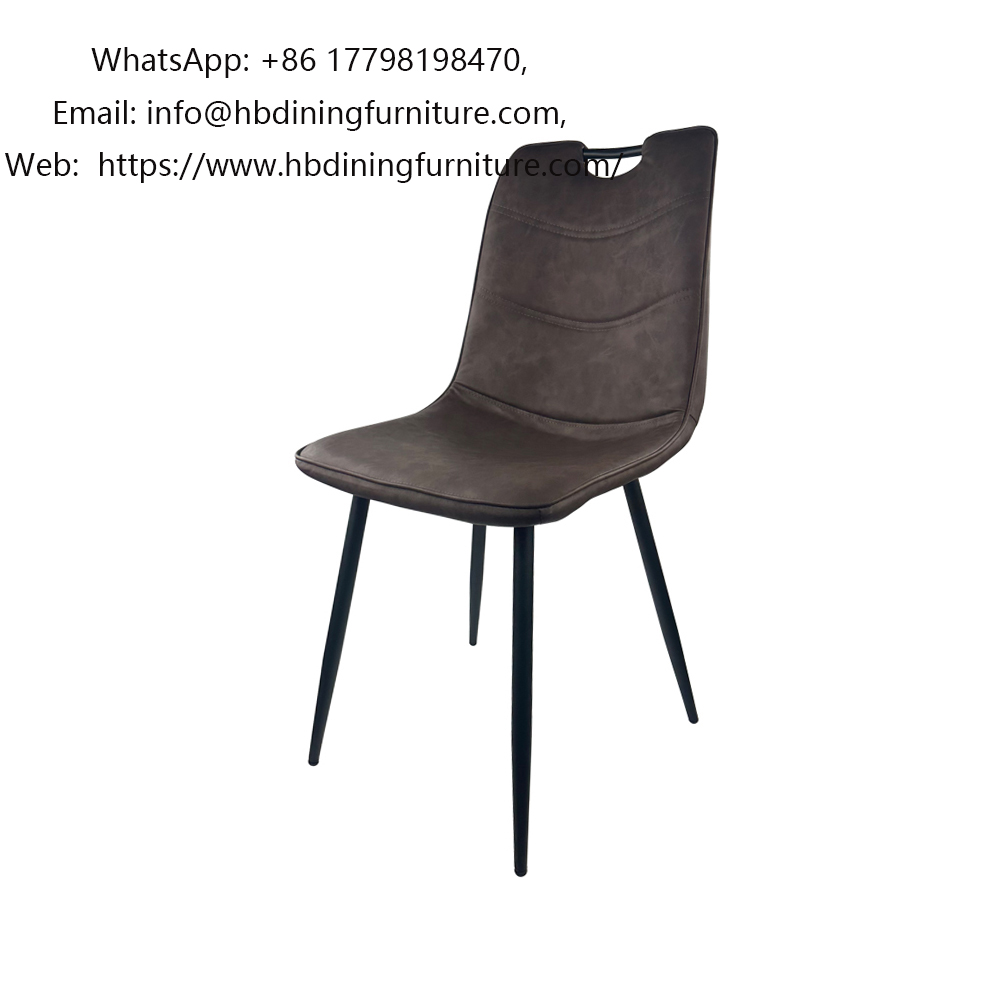 Gray Leather Dining Chair