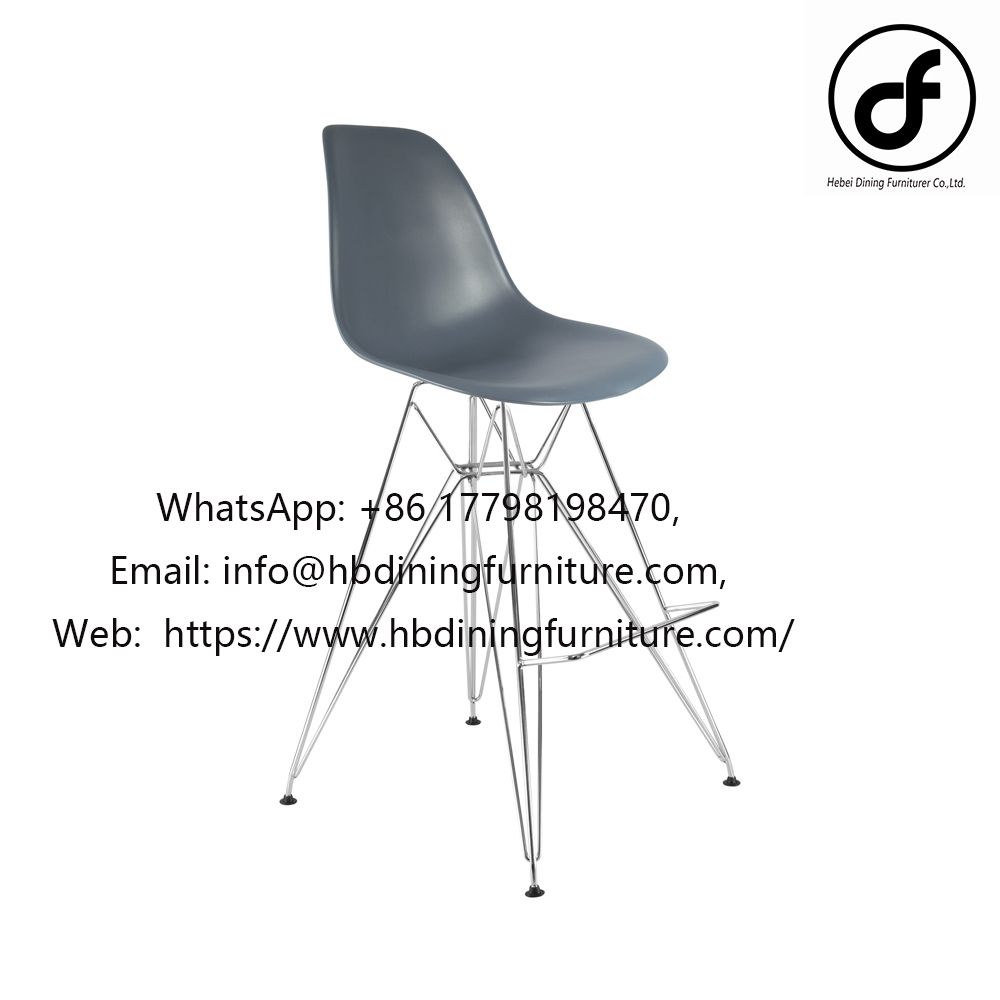 Wire leg plastic bar chair