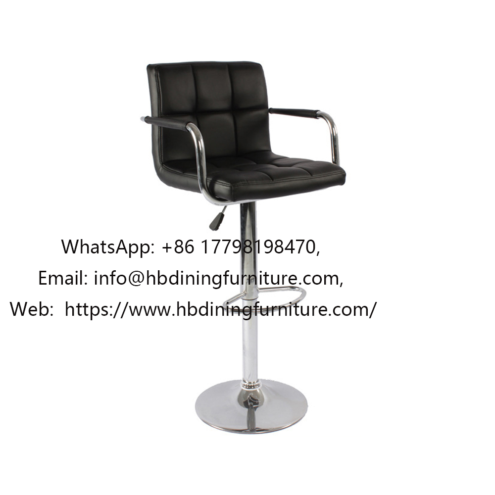 Leather swivel arm bar chair