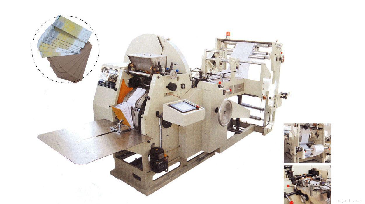 6KW high speed 60 - 300pcs / min food paper bag making machine for paper with 30-100 gsm