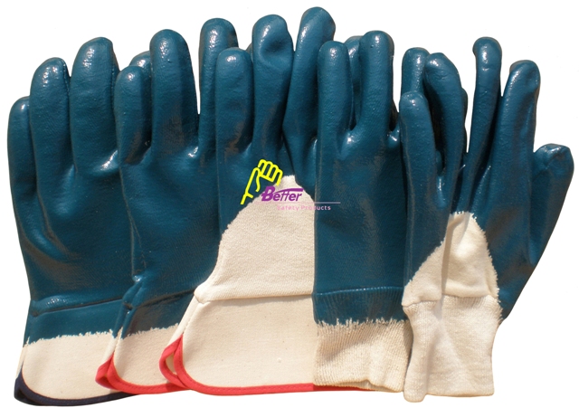 Cotton Jersey & Heavy Duty Nitrile Dipped Work Glove-bgnc201 