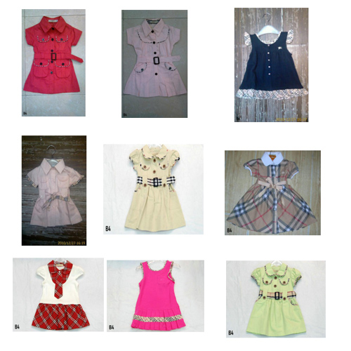 Burberry girls dresses famous brand children's clothing low price and high quality accept pay pal