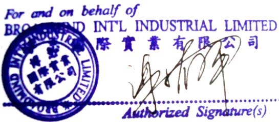 BROADMIND INT'L INDUSTRIAL LTD