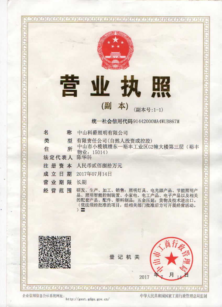 Zhongshan Kejue Lighting Co.,Ltd.