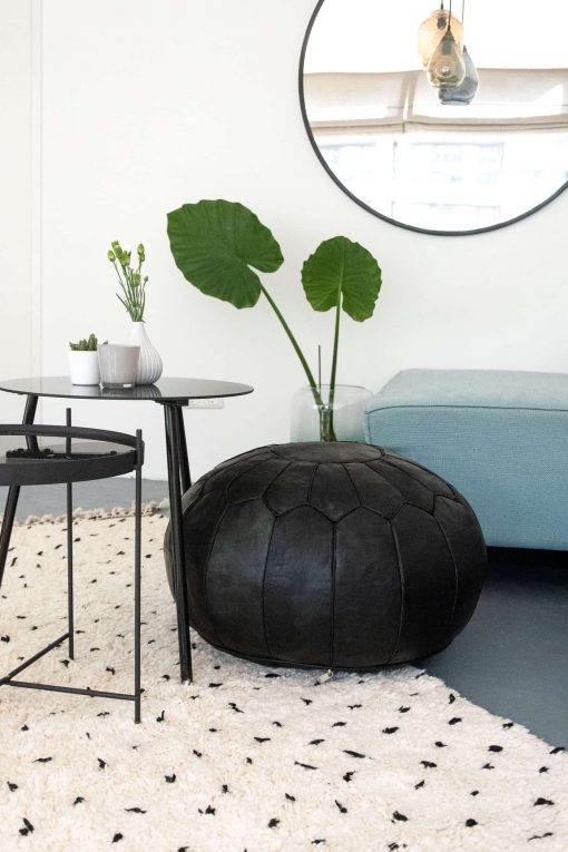 moroccan leather pouf square