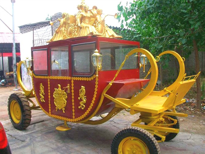 High quality luxury hot sell royal 4 wheels wedding horse drawn carriage 