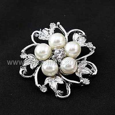 5Pearls Alloy Flower Brooches 