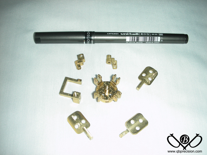 Precision Tiny Brass parts in China QBPrecision Technology Rapid Prototyping and Injection Molding Manufacturing Factory