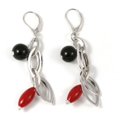 Popular Christmas gift jewelry! silver earring with agate or onyx.Special design with Superior quality at the most Reasonable price.
