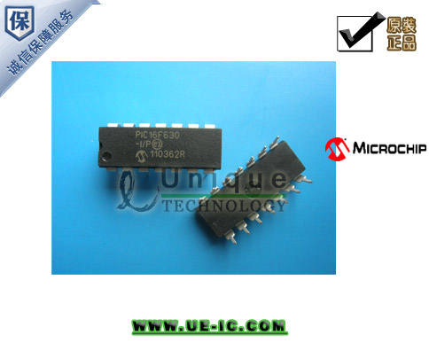 PIC16F630-I/P MICROCHIP genuine 100% new & originalIC MCU FLASH 1KX14 14DIP 