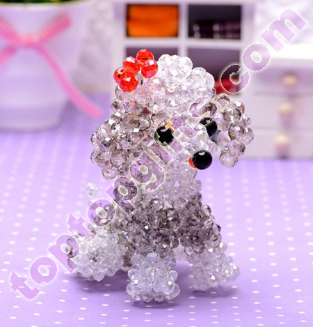 3d handmade beaded dog cut 2013 animal crystal charm