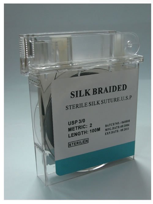 Silk (Braided) nonabsorbable suture black braidd silk sutures surgical silk suture 
