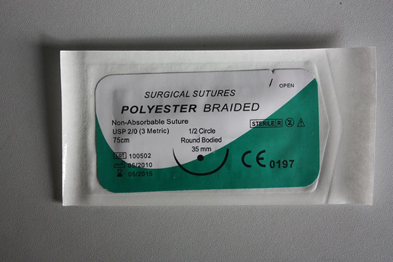 Polyester braided suture with needle Ethibond Polyester suture 