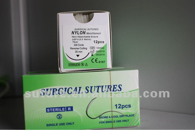 non absorbable Nylon sutures with needle 