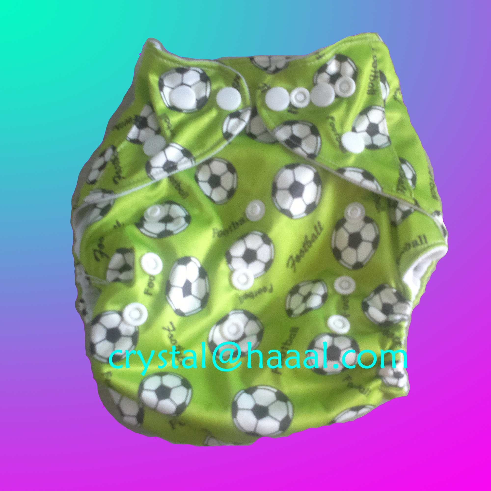 football printed reusable baby cloth diaper