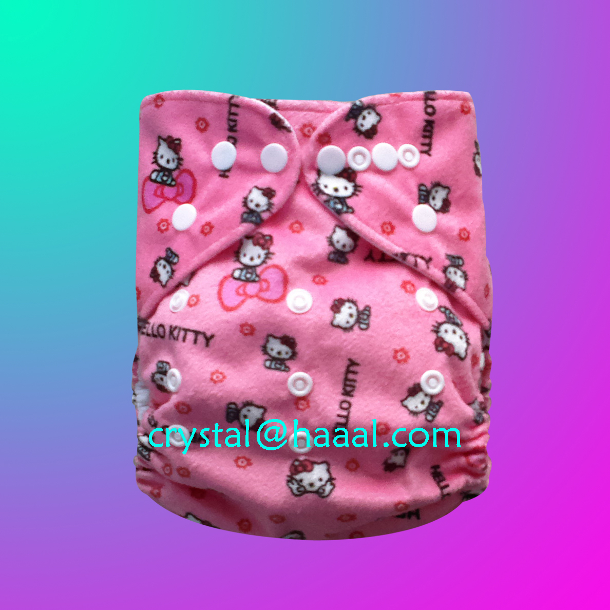 Lovely cat printed Minky cloth nappy cover