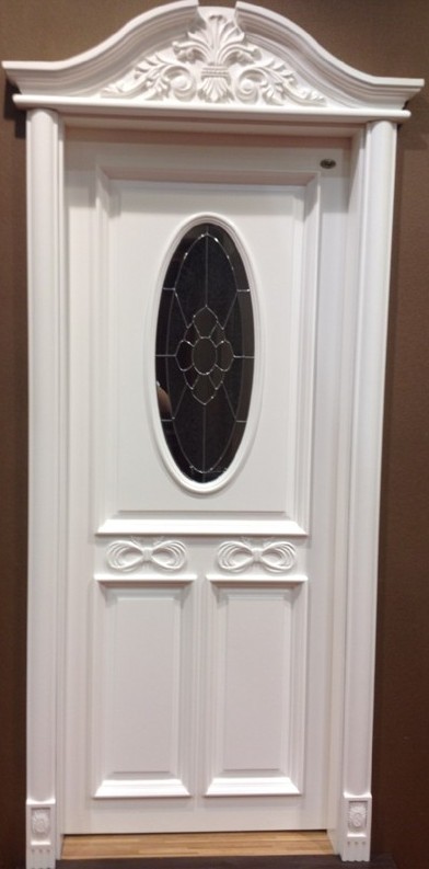 Luxury Hand Carving Durable Solid Wooden Door, Good Look and  2,100mm x 900mm x 160mm x40mmSize